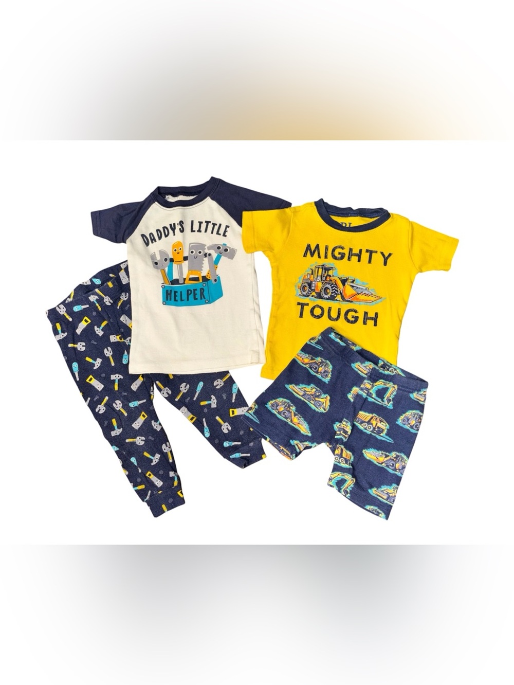 Place Kids Pajama Set - Yellow, Navy & Cream